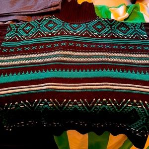Thick sweater poncho